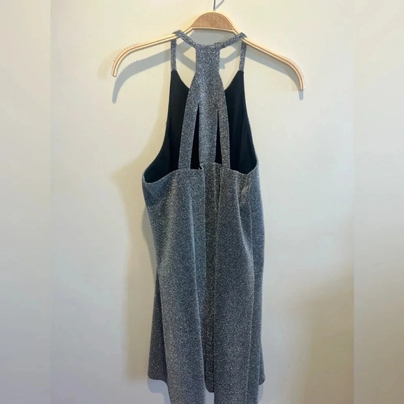 Crosby Mollie Burch Silver Sparkly Halter Dress Size‎ M Money Classic Party NYE - Picture 7 of 16